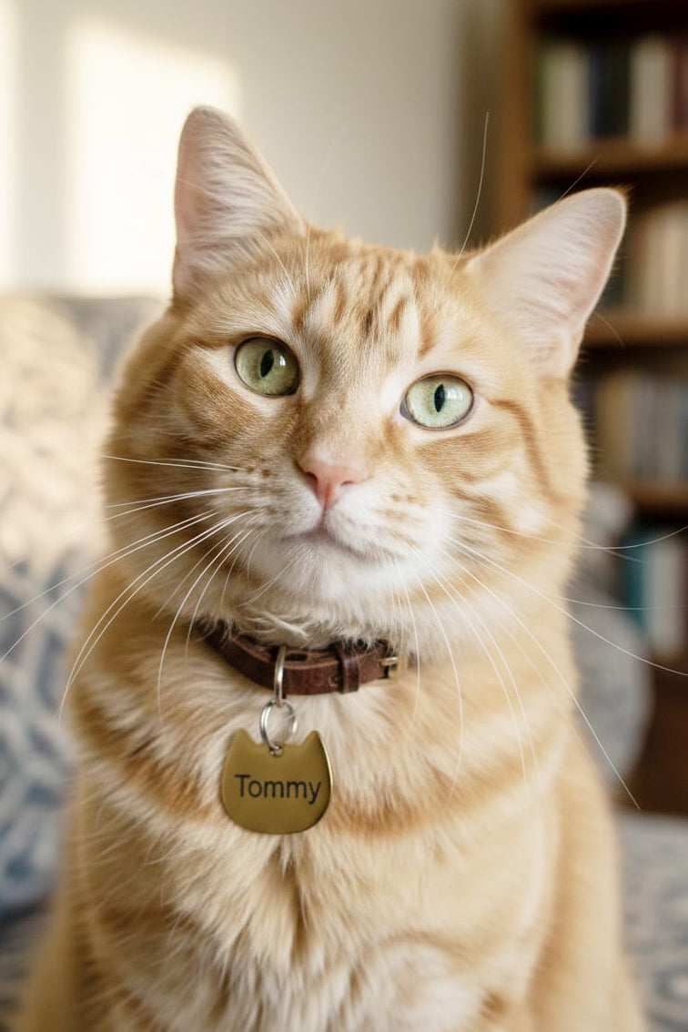 Medaglietta personalizzata gatto, Color oro o argento By RosiLù