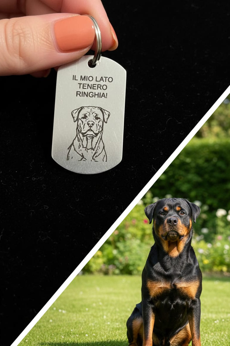 Portachiavi "Due anime, stesso carattere" line-art personalizzata by RosiLù