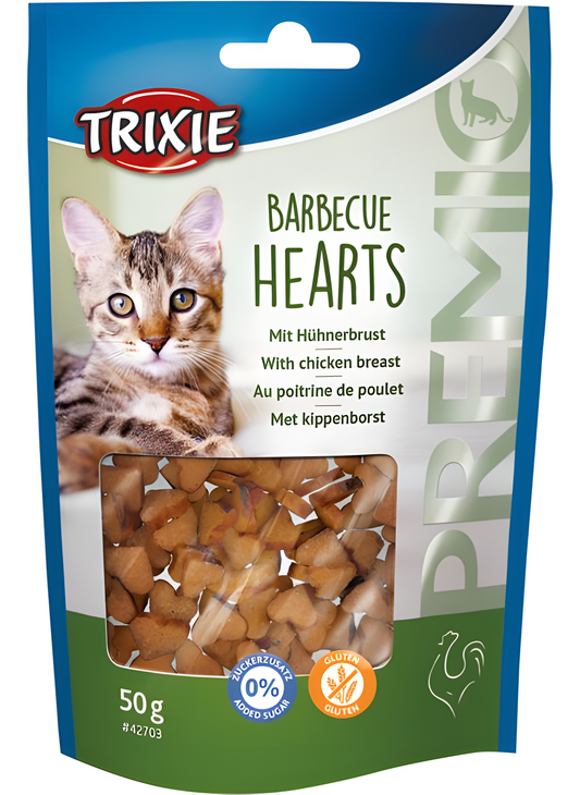 Cuoricini morbidi e gustosi Barbecue (70% pollo), 50g, Trixie