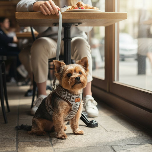 Set pettorina e guinzaglio Herringbone, cane piccola taglia