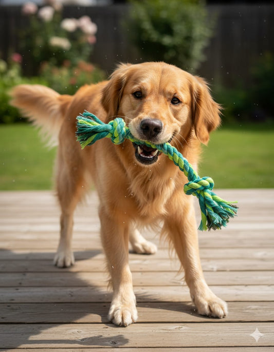 Osso in cotone alla menta per cani