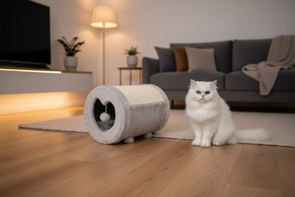Cuccia con tiragraffi per gatto a forma di cilindro e tana cuore_Trixie