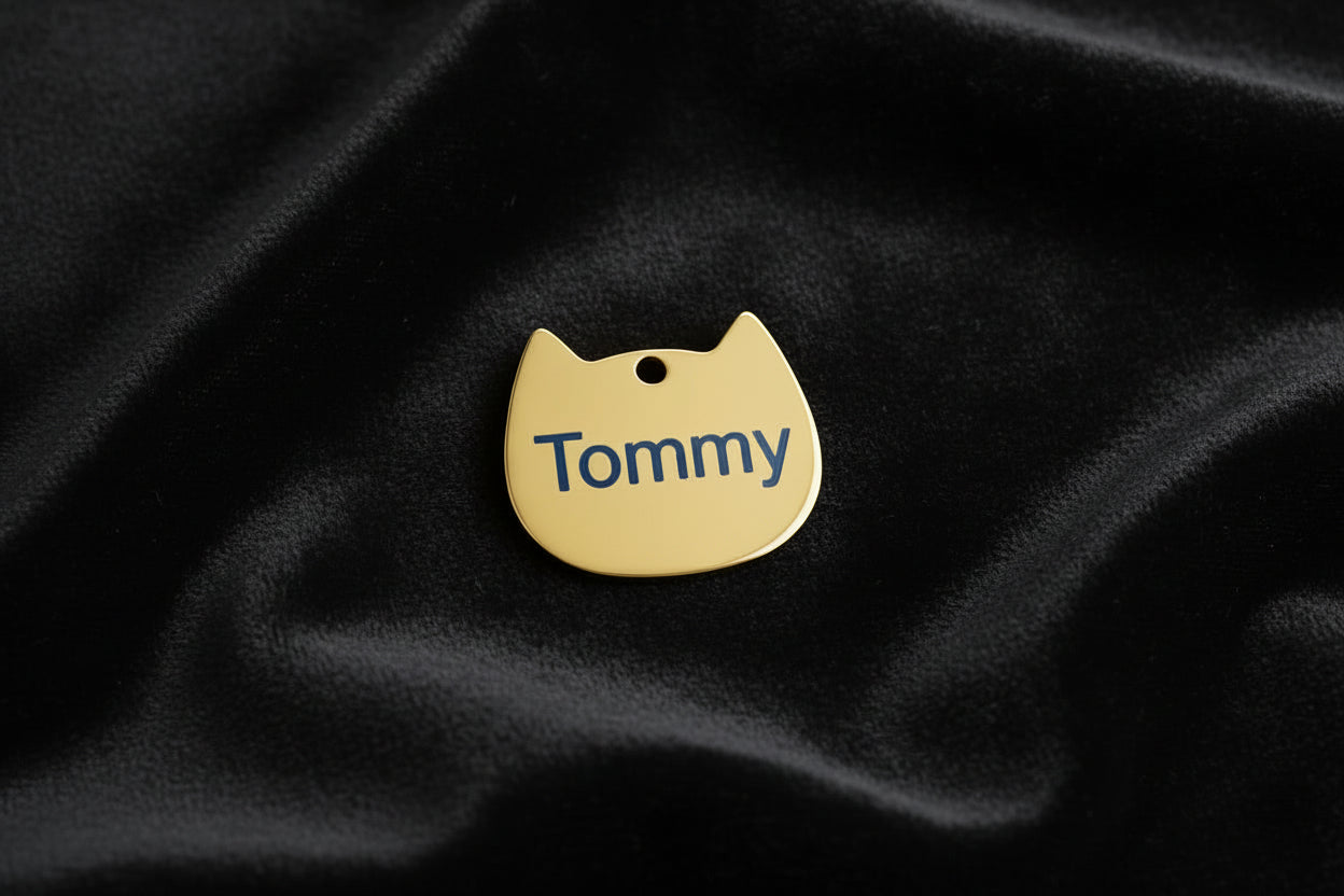 Medaglietta personalizzata gatto, Color oro o argento By RosiLù