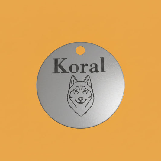 Medaglietta personalizzata rotonda con nome e ritratto artistico del tuo cane By RosiLù