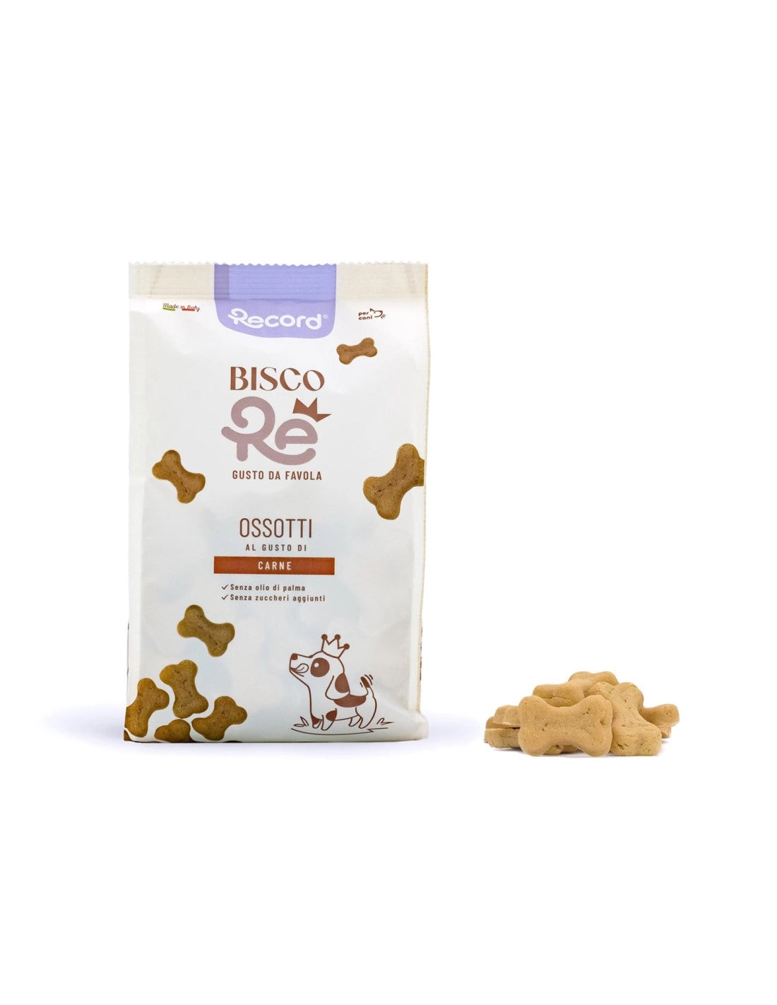 Ossotti Bisco-Re cotti al forno al gusto di carne per cani, 400g, Record