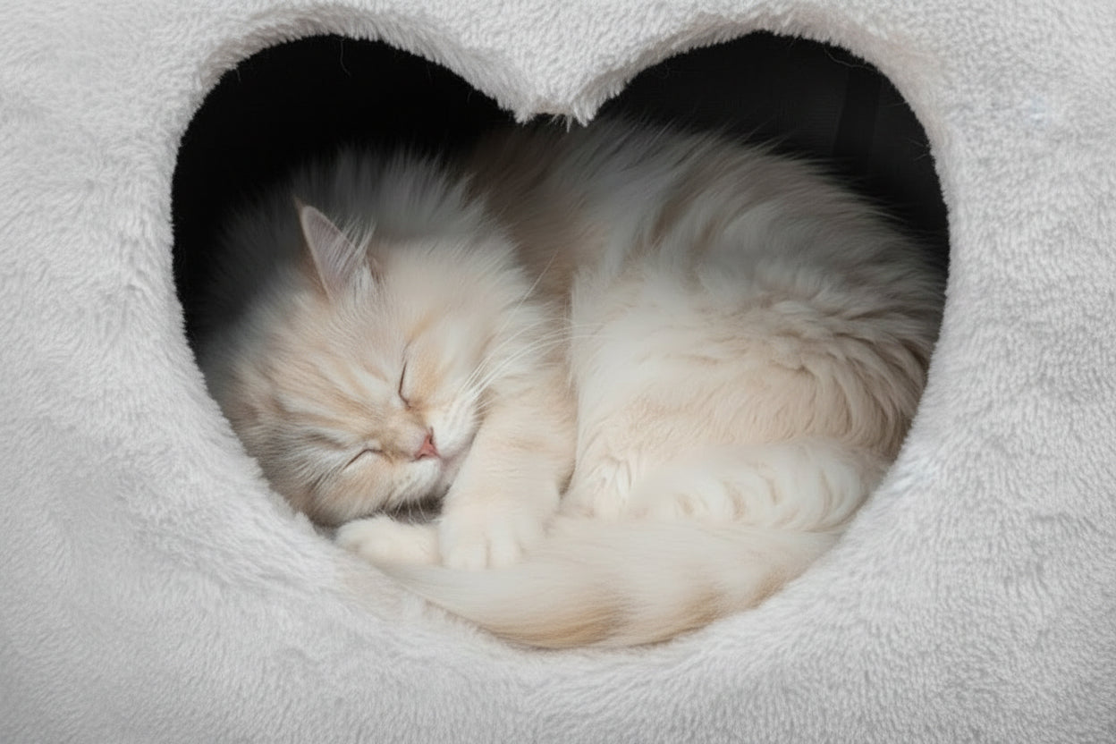 Cuccia con tiragraffi per gatto a forma di cilindro e tana cuore_Trixie