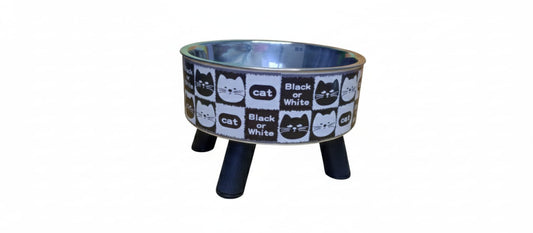 Ciotola rialzata gattini Black and White per gatti