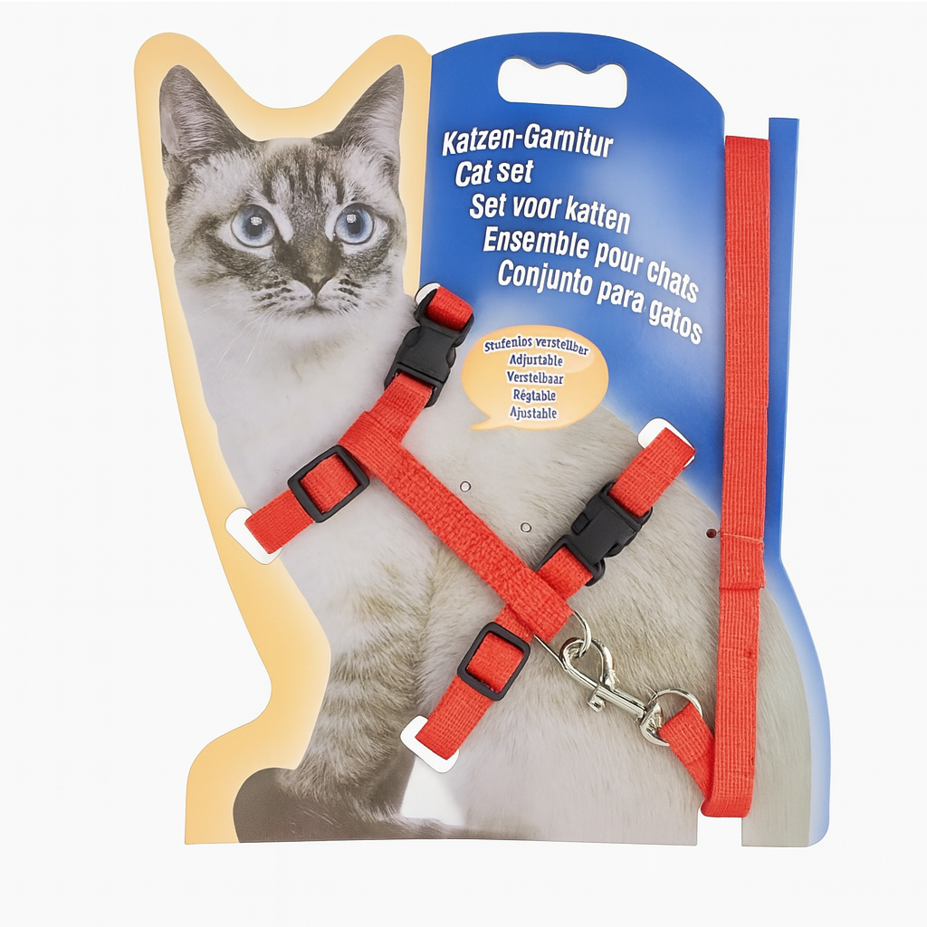 Set guinzaglio e pettorina antifuga per gatto